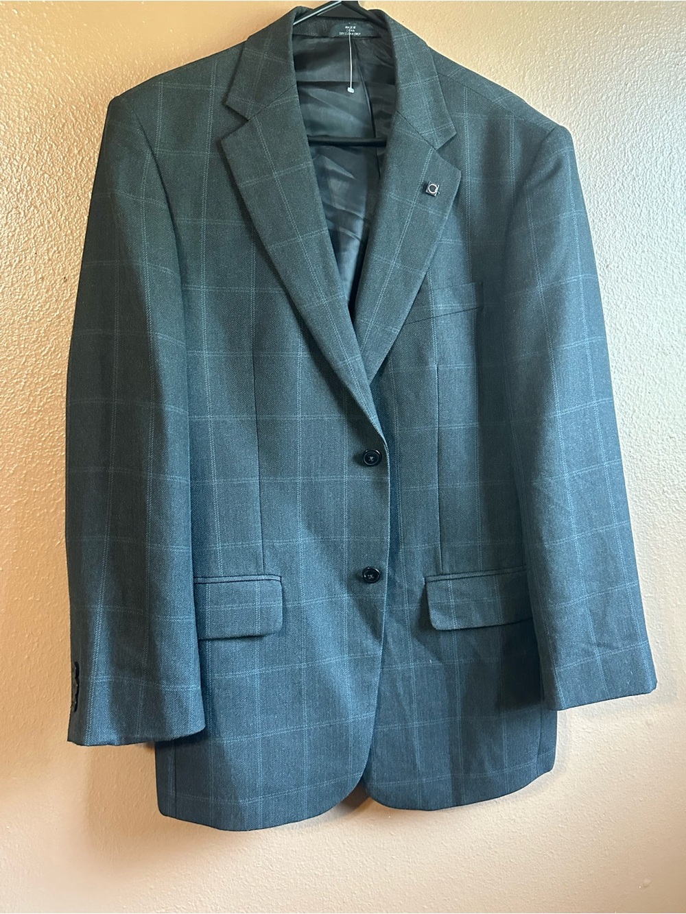 Men's Green Windowpane Sport Coat - Classic Two-Button Blazer